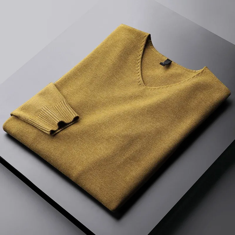 Minglu Autumn Winter Male Sweater High Quality V Neck Knitwear Casual Sweaters Man Plus Size 5xl Fashion Slim Fit Mens Sweater 3