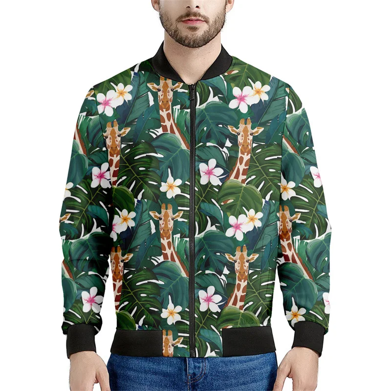 thumbnail image 1 of Chaqueta con estampado 3D de jirafa y dibujos animados para hombre, sudadera holgada, chaqueta informal con cremallera para niño, ropa de calle, abrigo, 1 of 5
