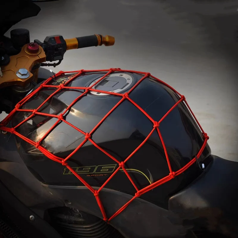 Motorcycle Luggage Net Helmet Miscellaneous Mesh Bags Night Reflective Rope Elastic 1PC