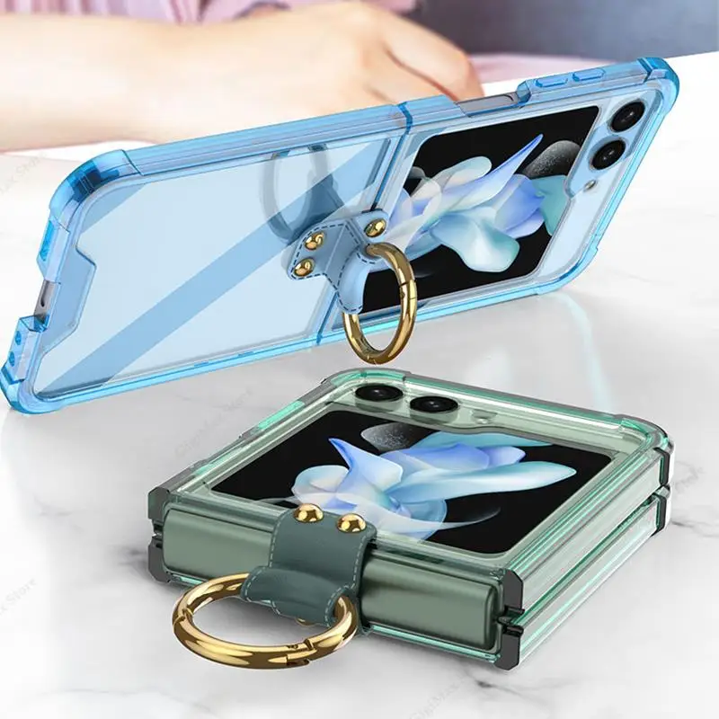 Clear Case Galaxy Z Flip 5 4 3 Flip5 Shockproof Cover For Samsung