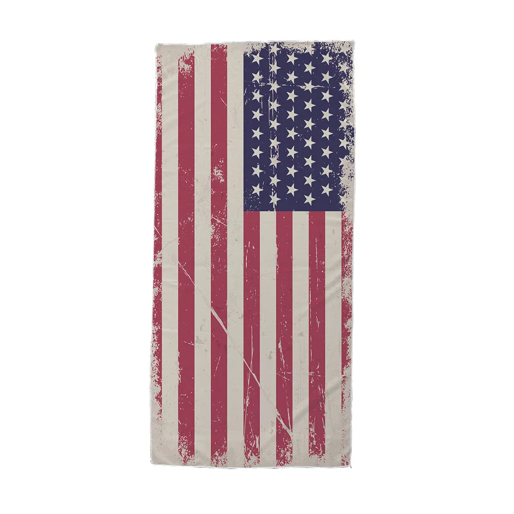 Summer Beach Towel 90*180cm USA Flag Microfiber Wearable Printed Star Stripe Water Absorbent Swimwear Shower Big Size Bathroom
