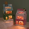 DIY Wooden Mini Cake Bedroom Milk Drink Casa Doll Houses Miniature Building Kits with Furniture Light Dollhouse for Adults Gifts 2