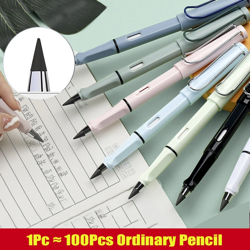 

Unlimited Writing Pens Stationery Eternal Pencil Novelty No Ink Pen Art Sketch Magic with Eraser School Supplies New Technology
