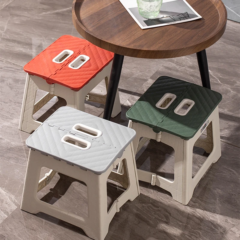 Portable Folding Stool Thickened Plastic Campstool Mini Hand Held Chairs Outdoor Activities Fishing Bench Household Space Saving folding stool folding chair