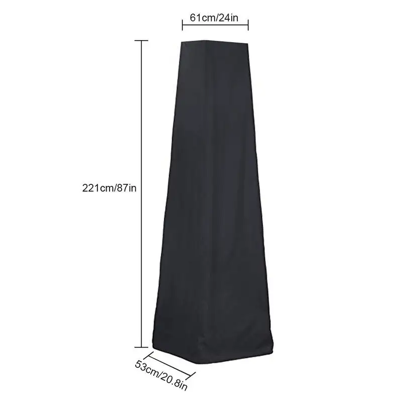 Patio Heater Cover Heavy Duty Waterproof Gas Pyramid Standup Outdoor Furniture Protector All-Purpose Covers With Zipper 6