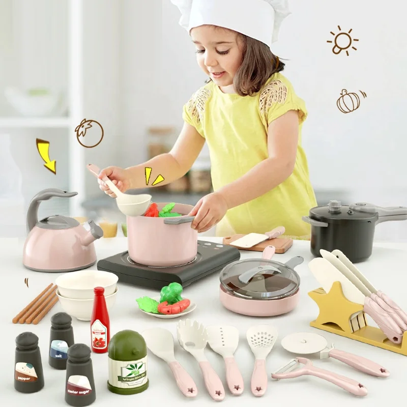 DIY Pretend Play Simulation Pretend Play House Cut Vegetable Cooking Game Set Child Enlightenment Fun Toy Children Gifts 3