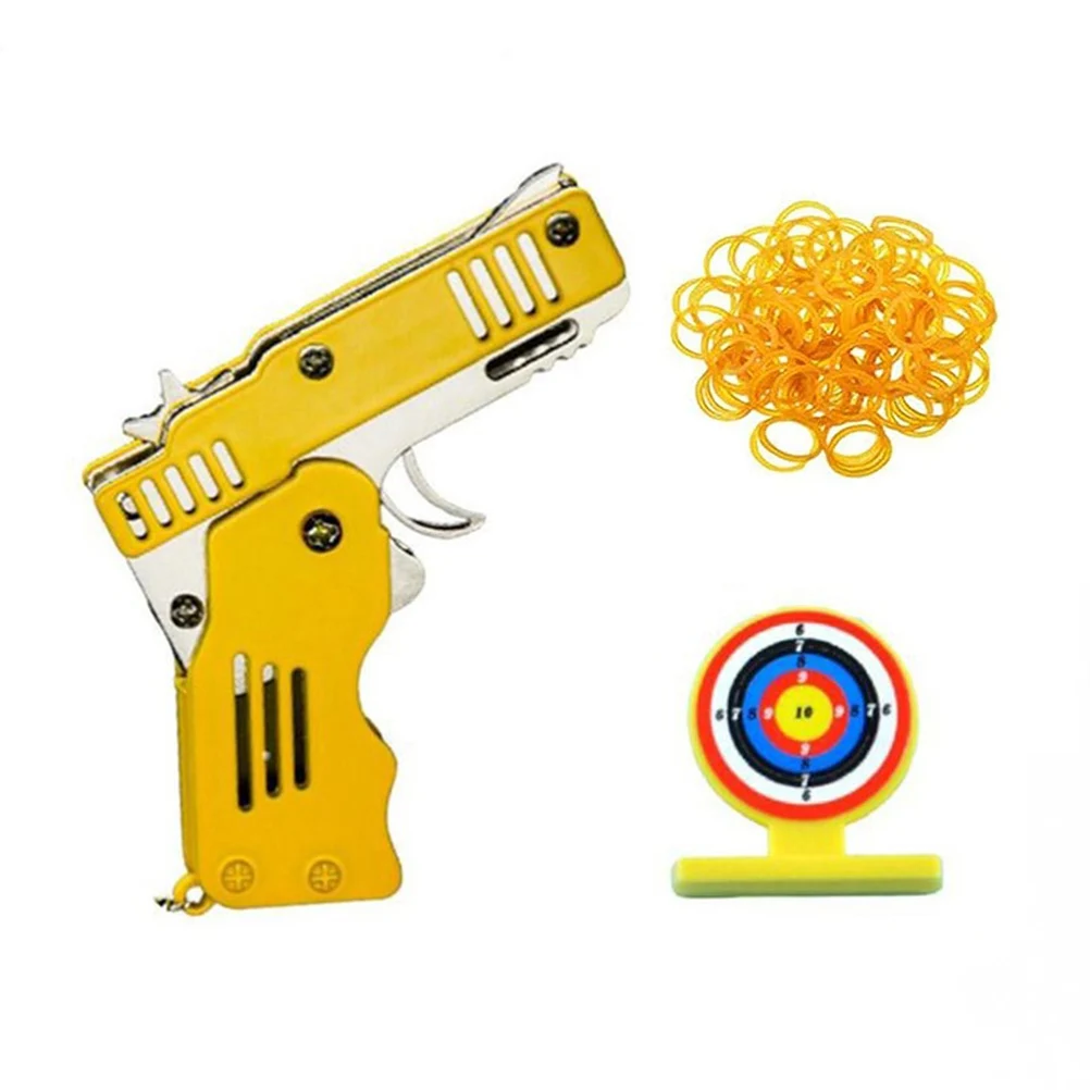 Rubber Band Fold Gun Shooter Shooting Portable Children Kids Ring Toys K3S5 