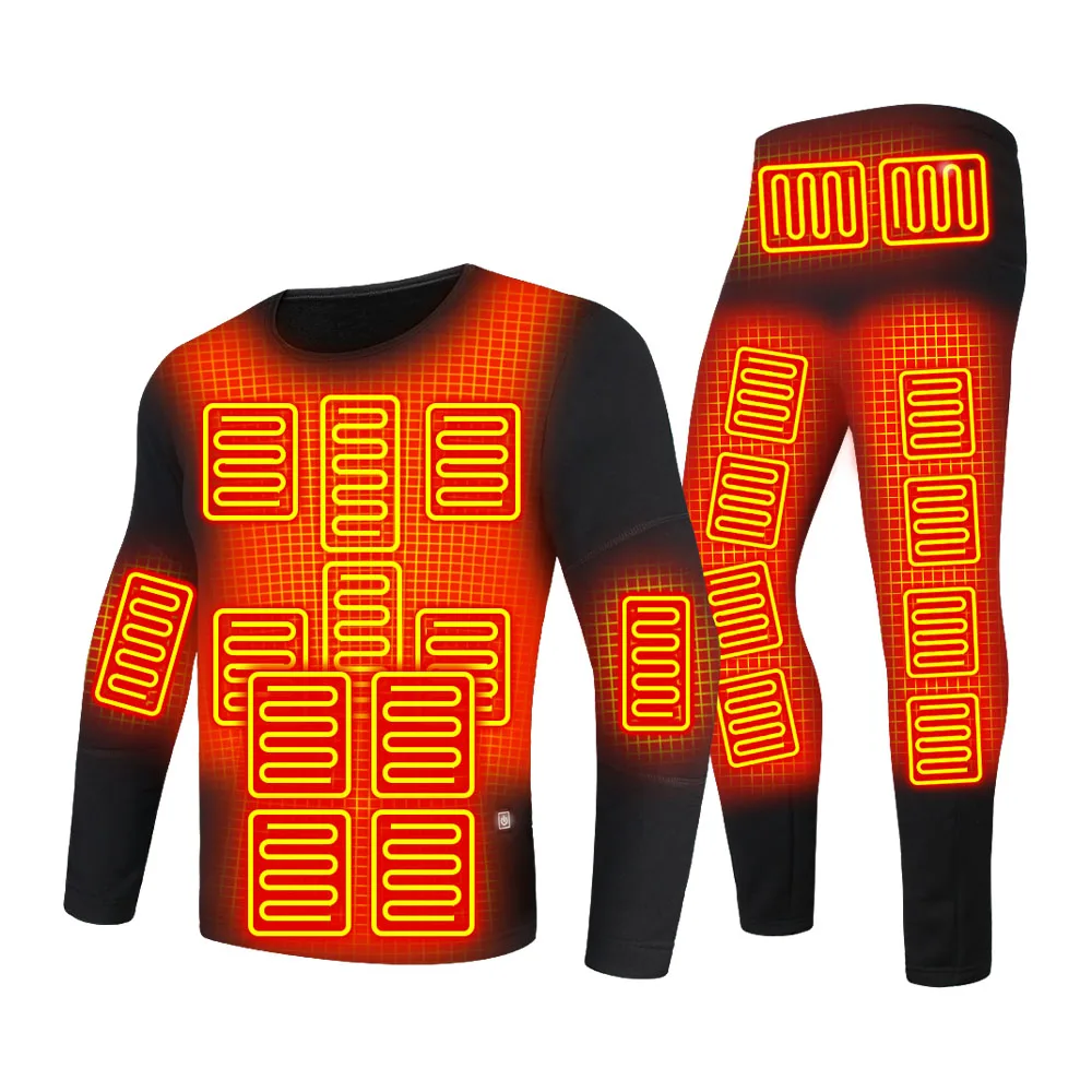 Heated Clothes Heating Thermal Underwear Suit Heated Underwear Heating Thermal Underwear Set USB Electric Winter Clothing S-5XL