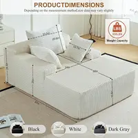 67 Inch Chaise Lounge Chair Indoor Oversized Upholstered Corduroy Sofa Bed Deep Seat Sleeper Couch Customized 2