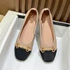 Fashionable Leather Square Head Flat Bottom Women's Shoes 2022 Autumn Color Matching Soft Bottom Large Casual Women's Shoes 2