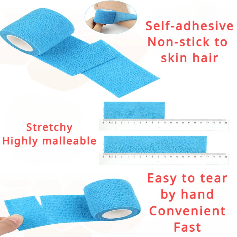 10 Rollen Athletic Wrap Tape Selbstklebende elastische Bandage Hansaplast Sports Protector Knie Finger Schulter Tattoo Zubehör – Detail 6