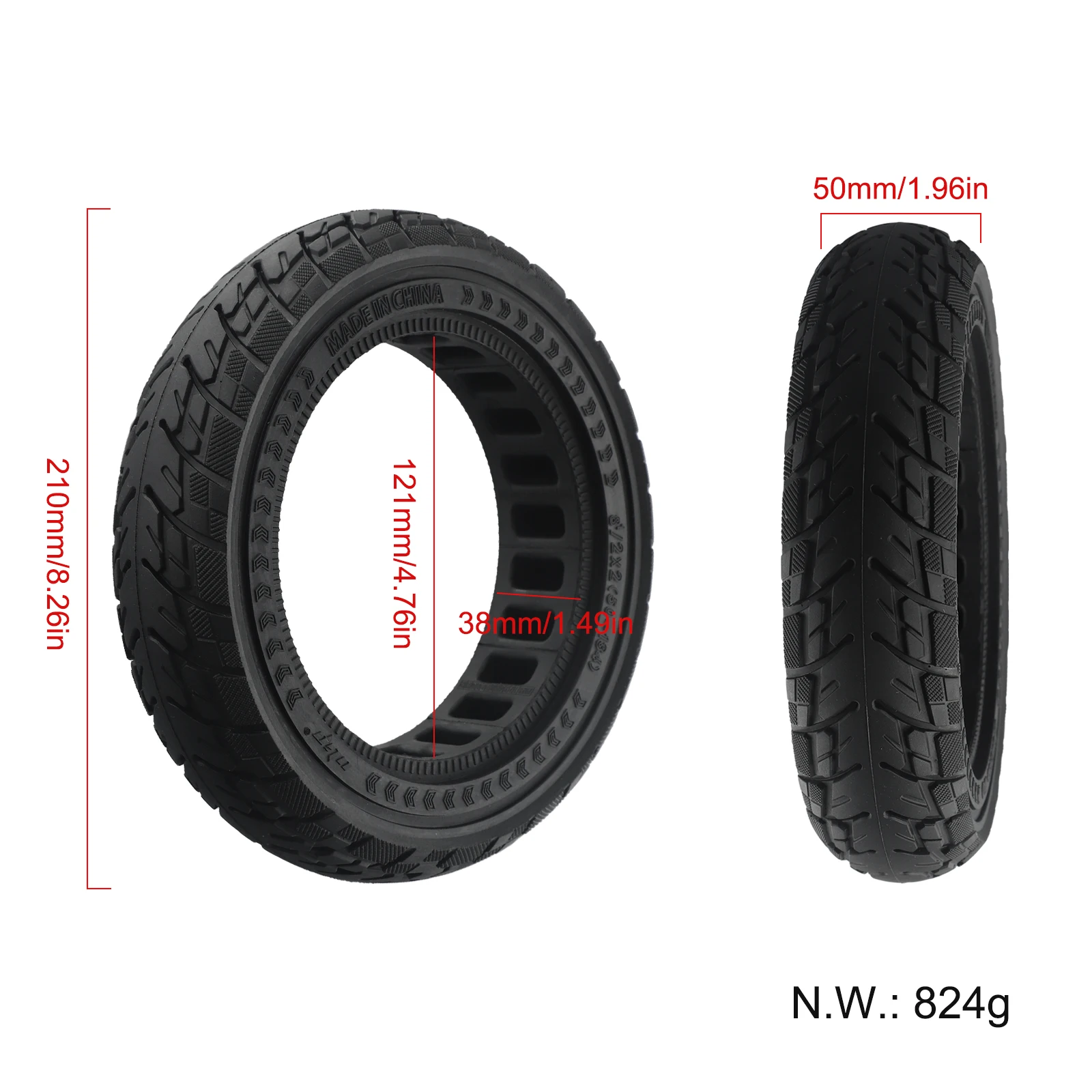 

High Quality Solid Tyre Solid Tire Ulip 8.5x2 (50-134) Electric Scooter Excellent Replacement For 9/8 Scooters Parts