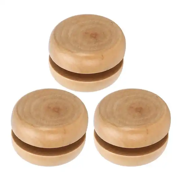 3Pcs Wooden Yoyo Toy Color Mini Round DIY Baby Yoyo Ball Hand-Made Crafts Log Toys Kids Yo-Yo Creative Yo Yo Toys For Child Gift 2