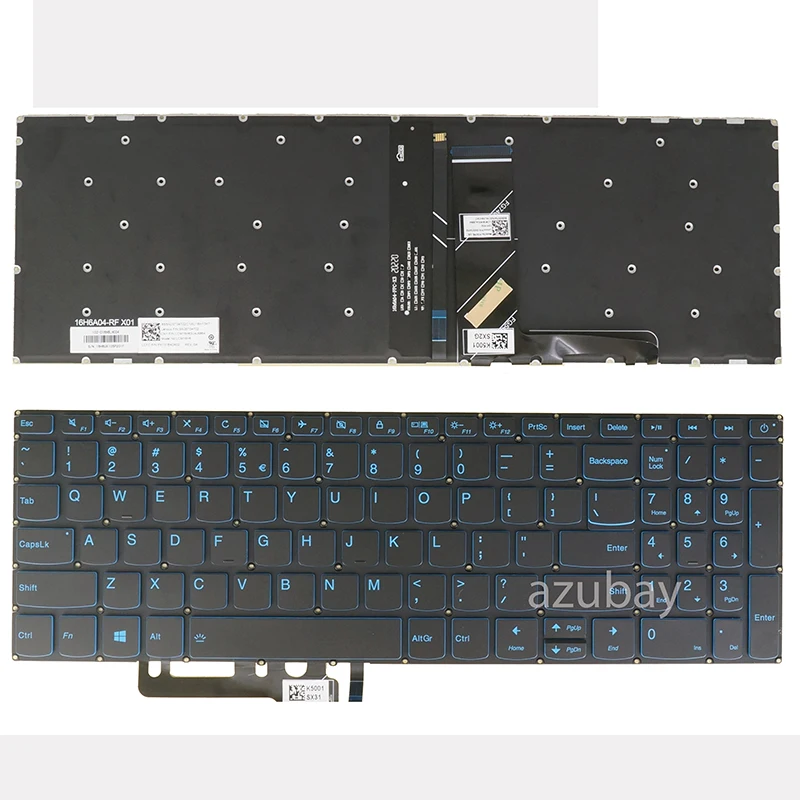 Teclado Azul Retroiluminado para Lenovo Ideapad L34015irh L340h-15irh L340l-15irh Eua Alemão Qwertz la Espanhol Italiano Brasileiro Qwerty - Imagem 5