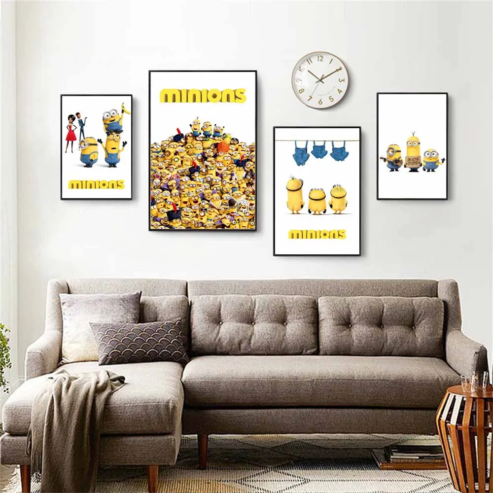 Disney Classic Cartoon Movie Minions Poster Minions Wall Art Canvas Painting Prints For Kids Room Nursery Decor Regali Per Bambini
