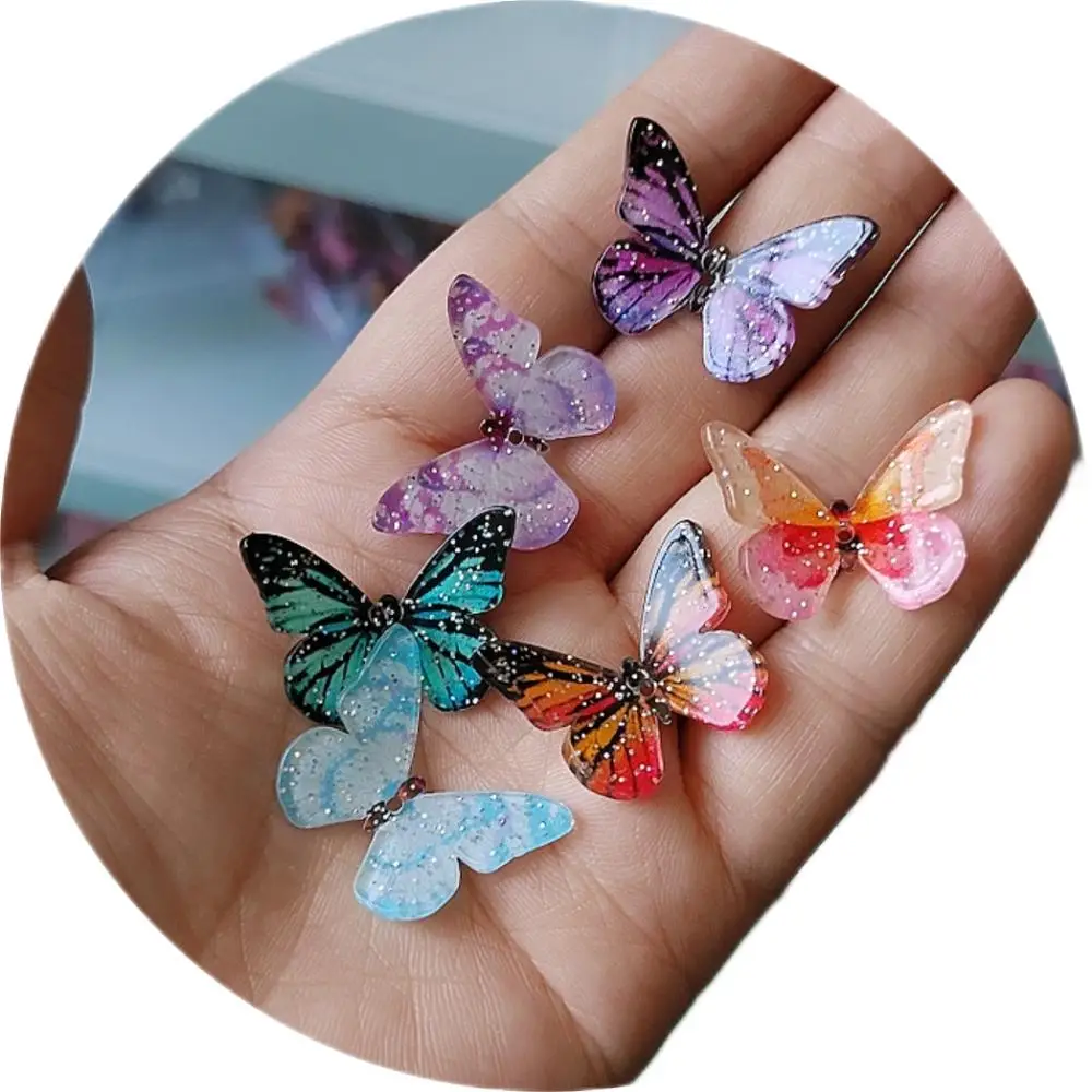 

20/50/100PCS Cute Color Mini 3D Butterfly Charms Resin Cabochons Scrapbooking DIY Jewelry Craft Decoration Accessories