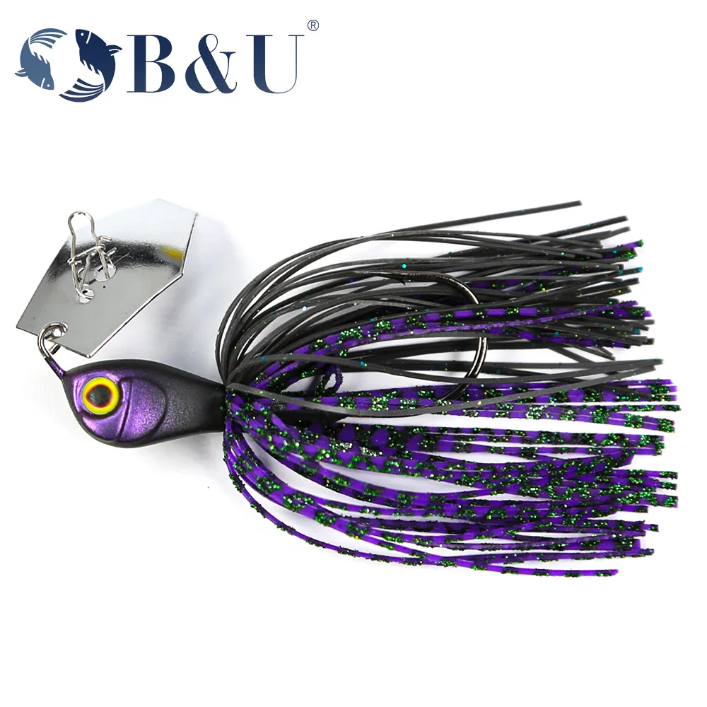 B & U 3/8Oz 1/2Oz Chatterbait Bladed Jig Needle Stinger Hook Vibration Wire Bait Power Wobblers Bass Pike Jig Esche Da Pesca