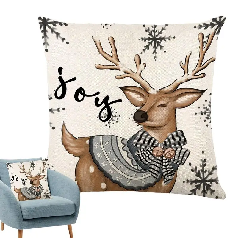 

Snowman Pillow Covers Christmas Throw Pillow Case Snowman And Reindeer Seasonal Decors For Living Room Car Party Balcony Bedroom