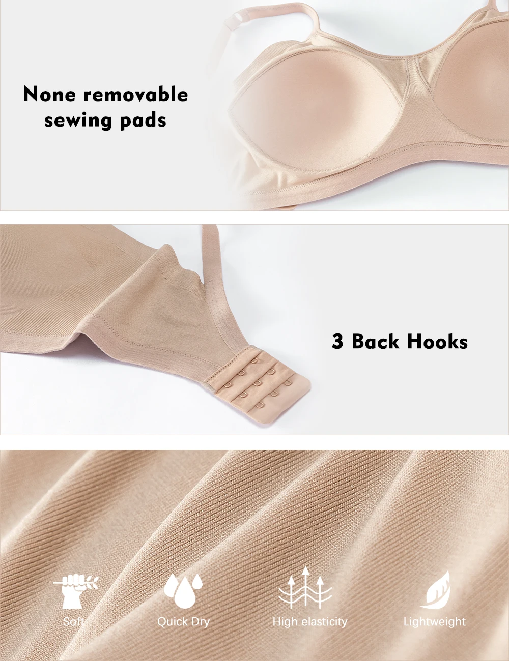 Seamless Bra Women Comfort Wireless Full-Coverage Bras Female Push Up Sexy Lingerie Underwear Wide Shoulder Straps Intimates