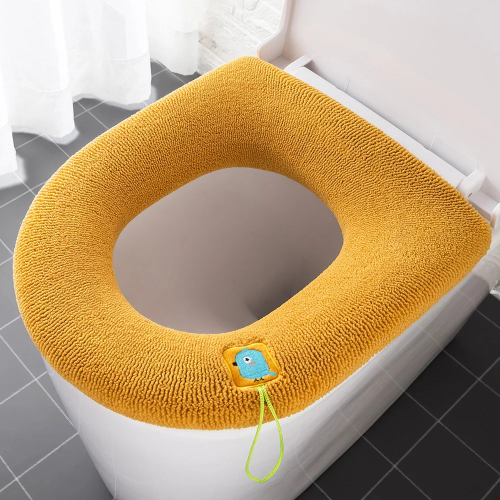 Toilet Seat Cover Mat Bathroom Toilet Pad Cushion with Handle Thicker Soft Washable Closestool Warmer Accessories 5