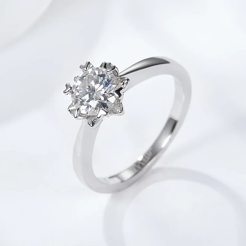 

Бриллиантовое кольцо с муассанитом, 1 карат, 2 карата, D, ювелирные изделия с цветными бриллиантами для лаборатории, в виде снежинки, серебро 925 пробы, подарок для женщин, фотосессия