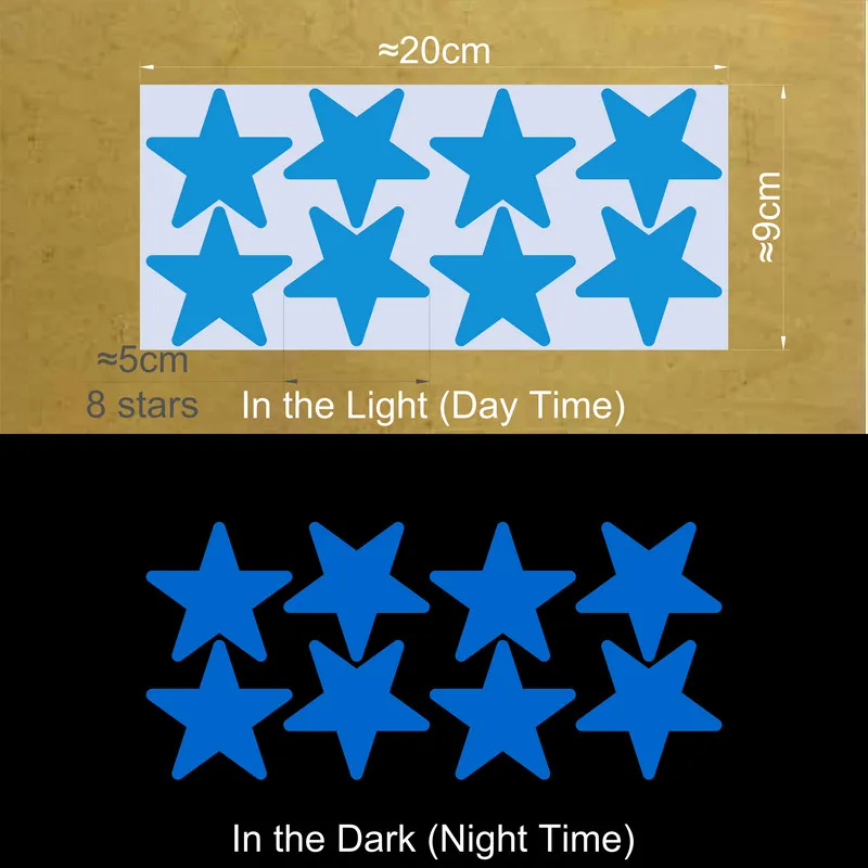 Vibrant Glowing Star Stickers for Kids' Rooms - Ceiling & Wall Decor