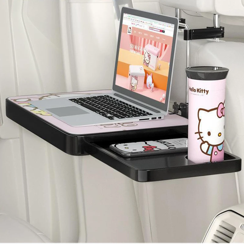 

Sanrio Hello Kittys Car Small Table Board Cartoon Animal Folding Table Back Row Dining Table Back Seat Computer Bracket Table
