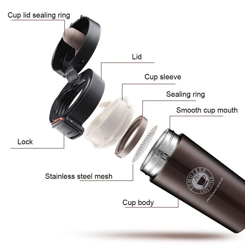 380ml doppio acciaio inossidabile 304 tazza da caffè Thermos a prova di perdite tazza da viaggio tazza termica Thermosmug bottiglia d'acqua per regali