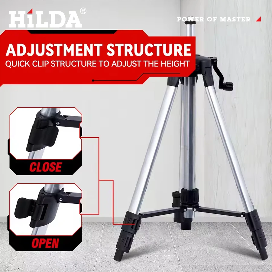 Hilda 1.2M Laser Level Stand Tripod Professional Suitable for Laser Level Aluminum with 5/8 Adjustable