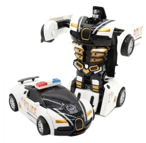 Mini coche de juguete 2 en 1, coche de juguete de deformación con una sola tecla, modelo robot de transformación automática, coche fundido a presión, regalo para niños, juguete para niños