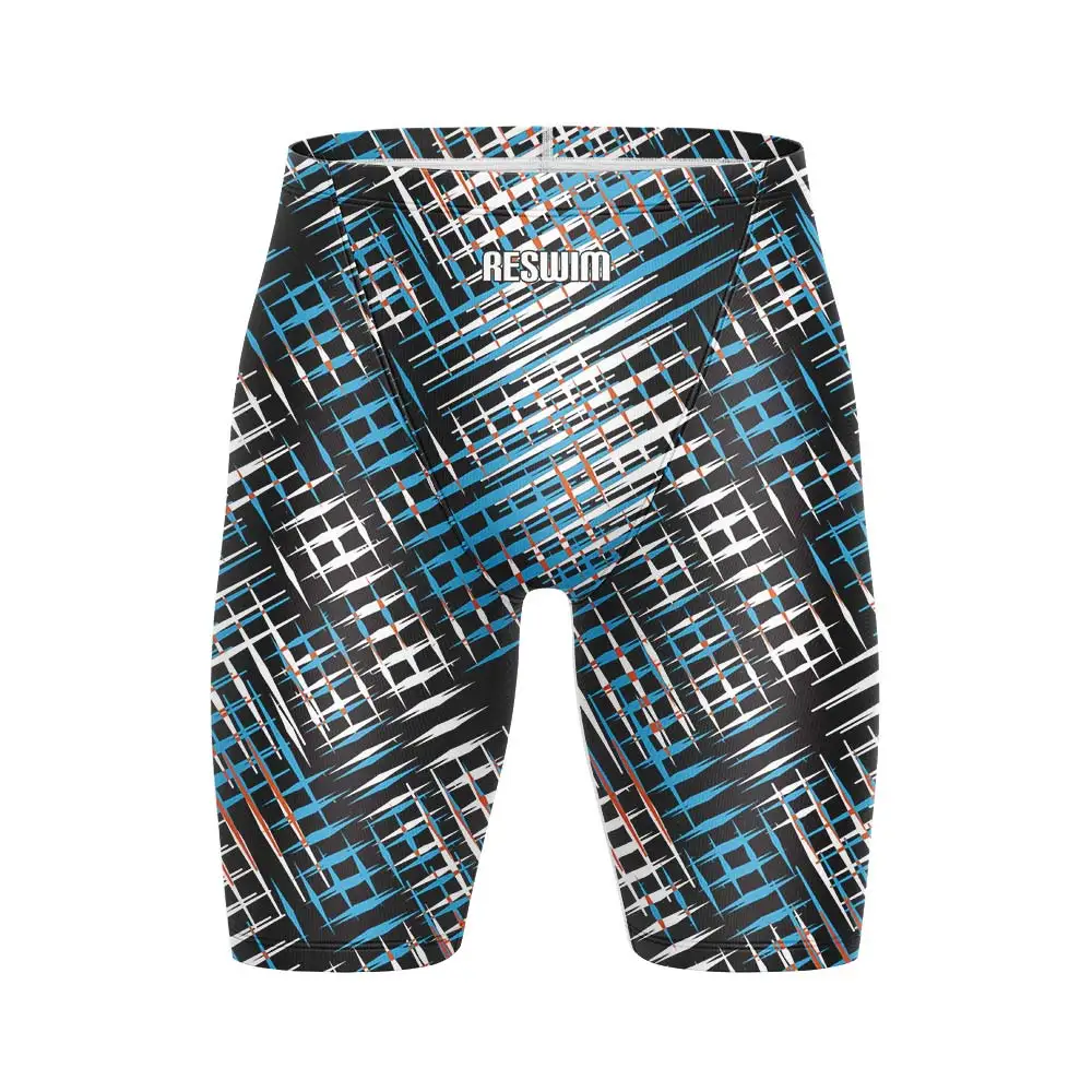 Men's Swim Jammer Swimsuit Athletic Training Shorts Summer Print Tights Swimwear Swimming Trunks Beach Surfing Diving Pants