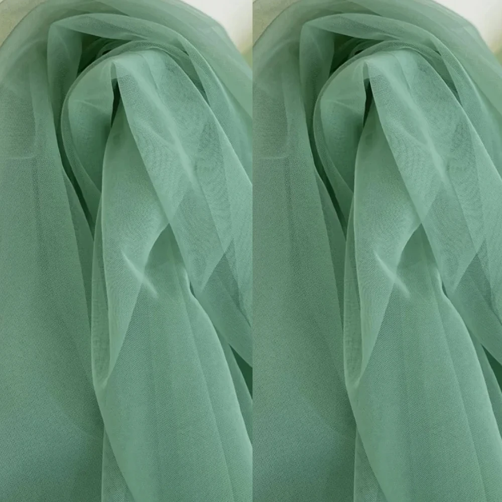 Versatile Green Soft Tulle Fabric for Elegant Decorations & Apparel