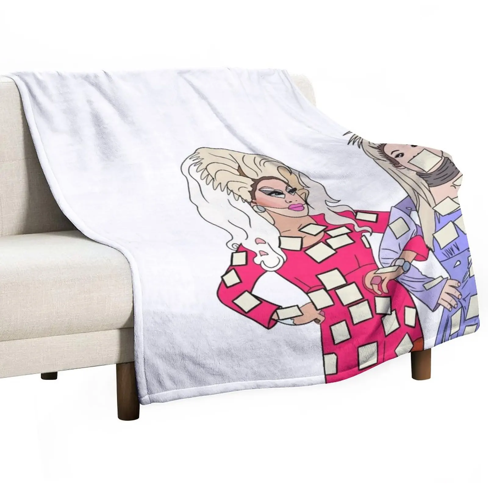 

Katya and trixie Pop art 2.0 Throw Blanket Tourist Luxury Designer Fluffy Shaggy Blankets