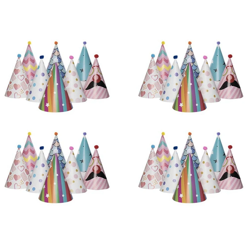 

32 шт., бумажные шапки из золотой фольги для вечеринки в честь Дня Рождения