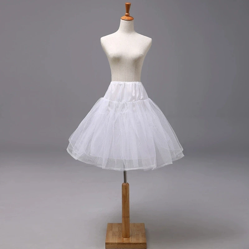 Child Kids Petticoats Hoopless Two Layer 43cm 60cm 80cm Long Little Girls' Off White lolita petticoat petticoat underskirt petticoat skirt
