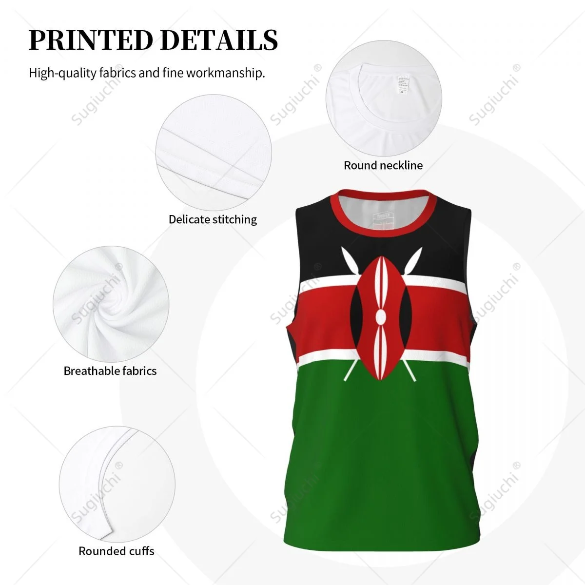 Kenya Flag Men Basketball Sports Running Fitness Multifunction Sleeveless tshirt Exclusive Name Nunber
