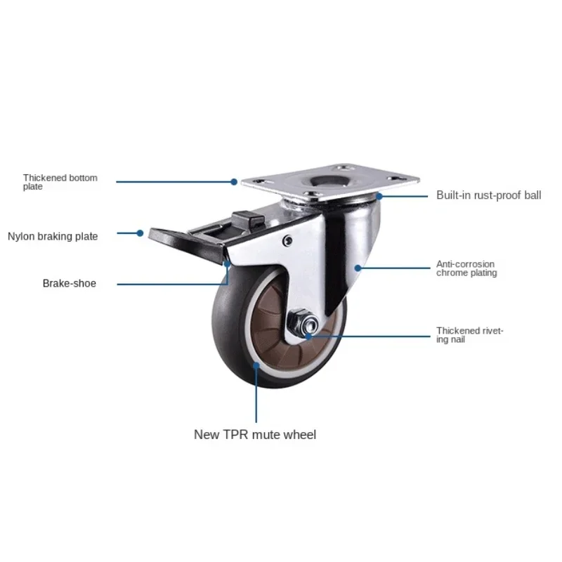 Furniture Caster 1/2 inches Soft Rubber Universal Wheel Swivel Caster Roller Wheel For Platform Trolley Accessory Furniture 4PCS furniture casters,furniture casters wheels