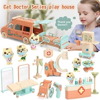 Cat Dolls Doctor Pet Pretend Play Toys, Figures Playset Toy, Hospital and Ambulance Toy with Lights and Sound, Educational Toys 2