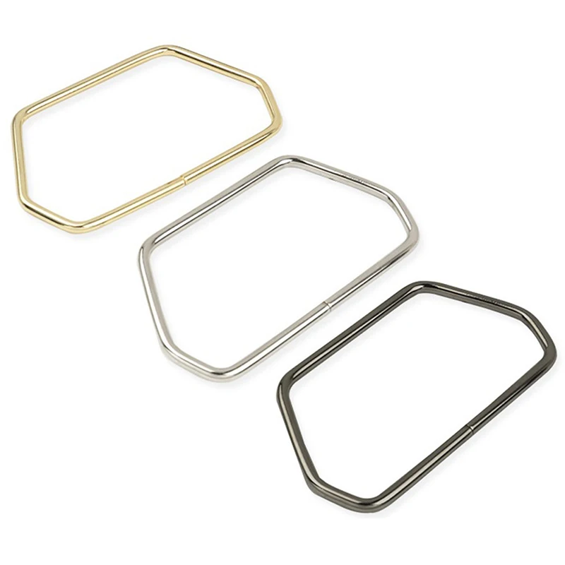Maniglia in metallo trapezoidale esagonale da 11,7 cm per borse Borsa fai da te Accessorio Borsa Tracolla Oro Argento Telaio per borsa Hardware per bagagli - immagine 3