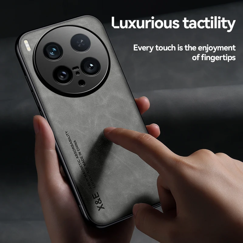 Enhanced Retro Magnetic Suede Leather Shockproof Matte Silicone Soft Case