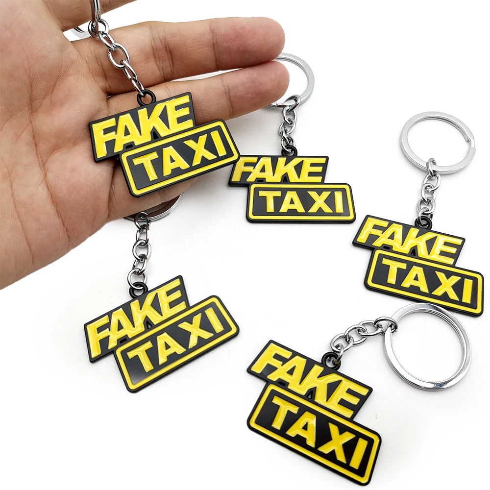 

JDM Fake Taxi keychain Personalized Stainless Steel Keychain Keyring Key Tage for Men Gift Jewelry Keyring Birthday Christmas