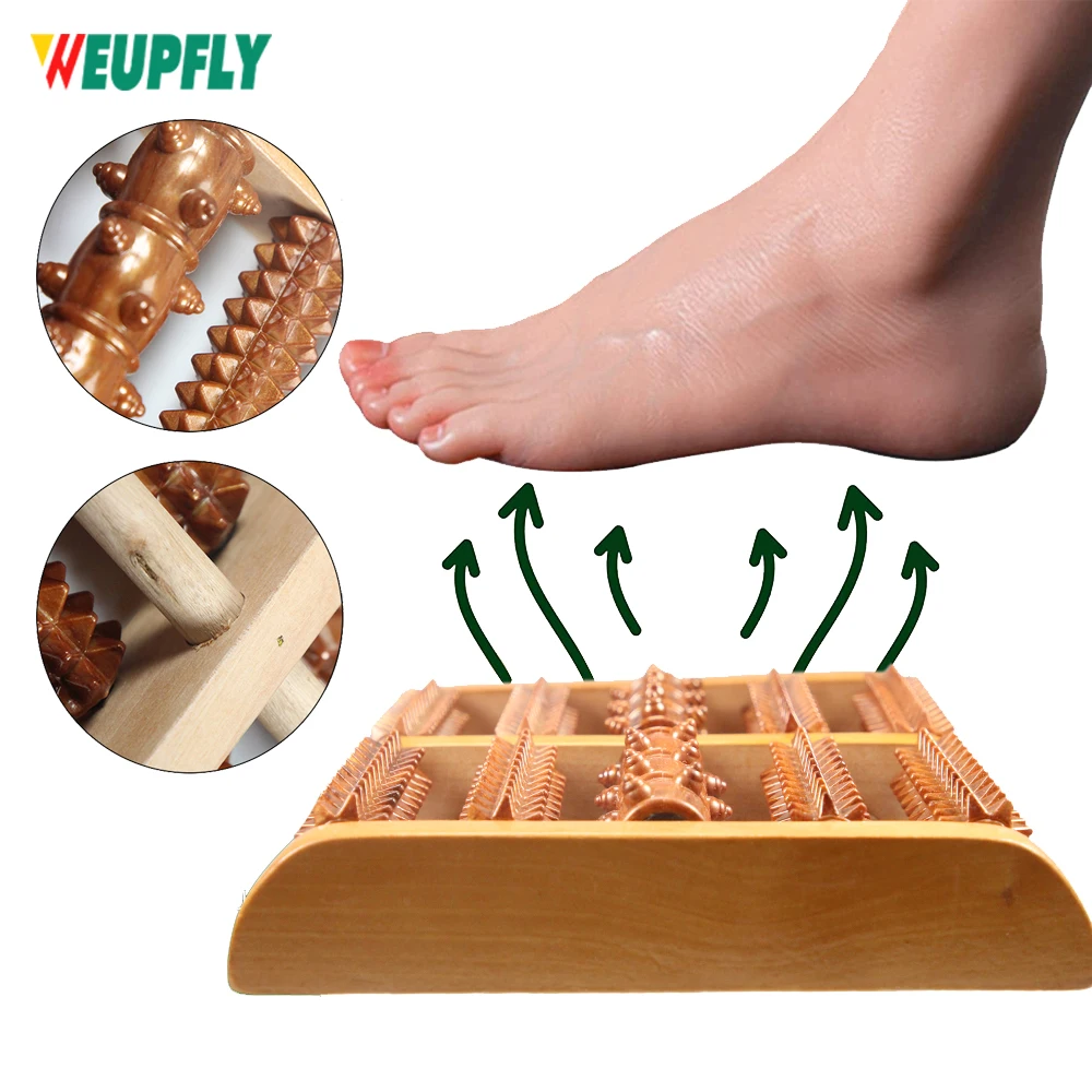 

Wooden Foot Massager Roller Shiatsu Massage for Foot,Heel,Arch Pain- Relax&Relieve Foot Pain,Plantar Fasciitis,Stress Relief