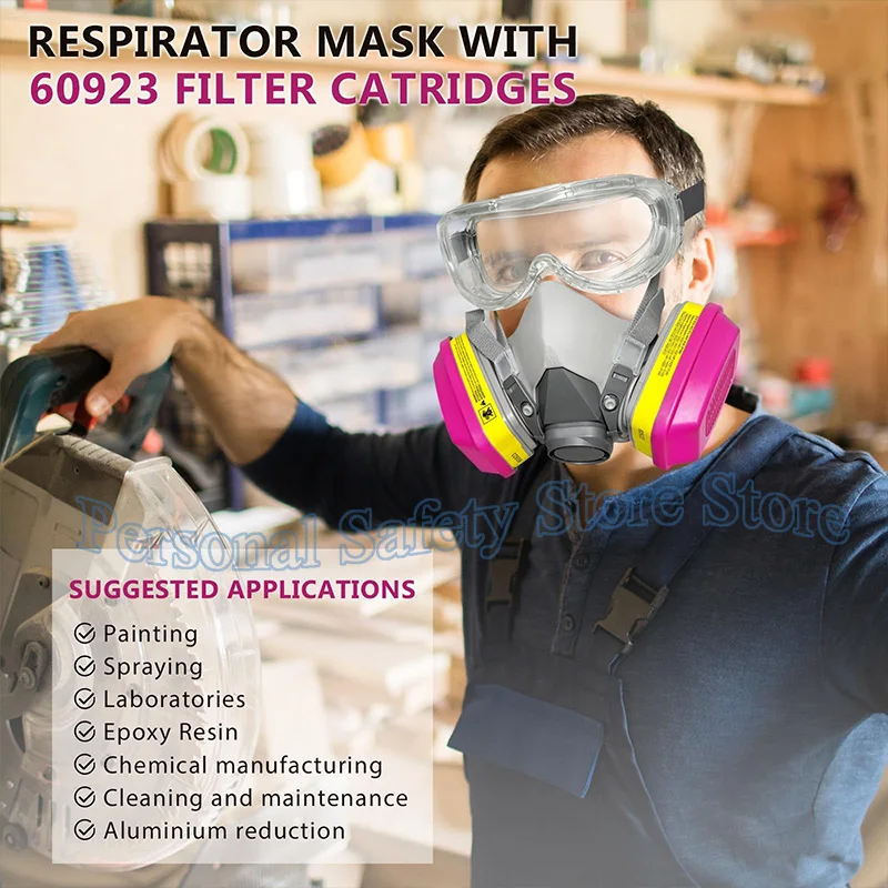 Demi-masque réutilisable 6200 avec cartouches filtrantes 60921/60923/60926 - Lot de 2 ou 3 pièces