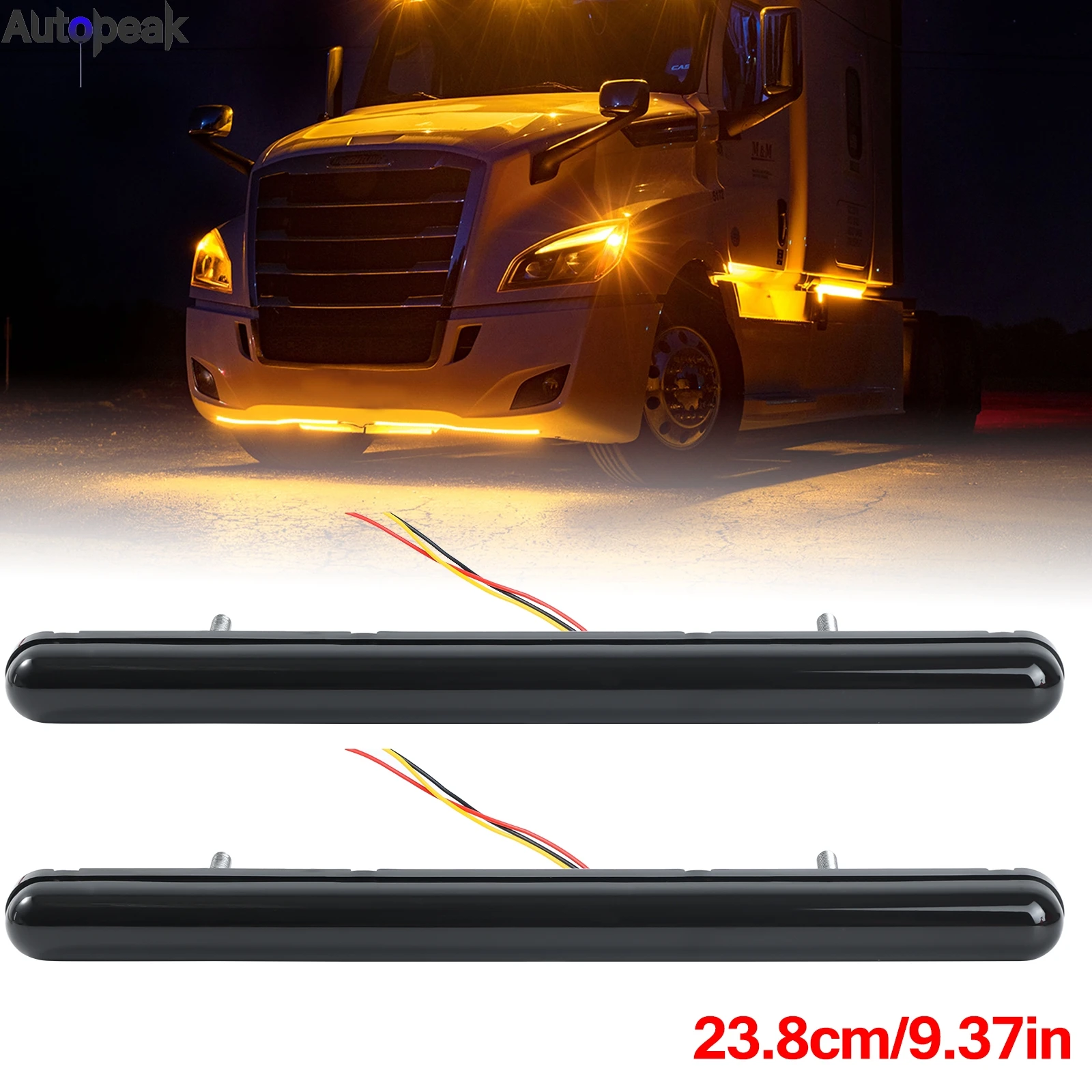 Fanale posteriore a LED per auto 2 in 1 bianco giallo luce bianca DRL luce di marcia che scorre lampada di segnalazione per camion rimorchio autobus 12V 24V