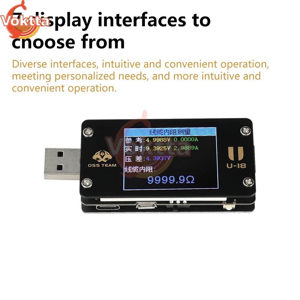 USB 테스터 DC 4-25V 6.5A 전압계 전류계 QC/PD 고속 충전 테스터 전압 전류 테스트 보조베터리 배터리 용량 감지기