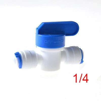 Equal Straight 1/4 " OD Hose Quick Connection Ball Valve RO Water 2pcs