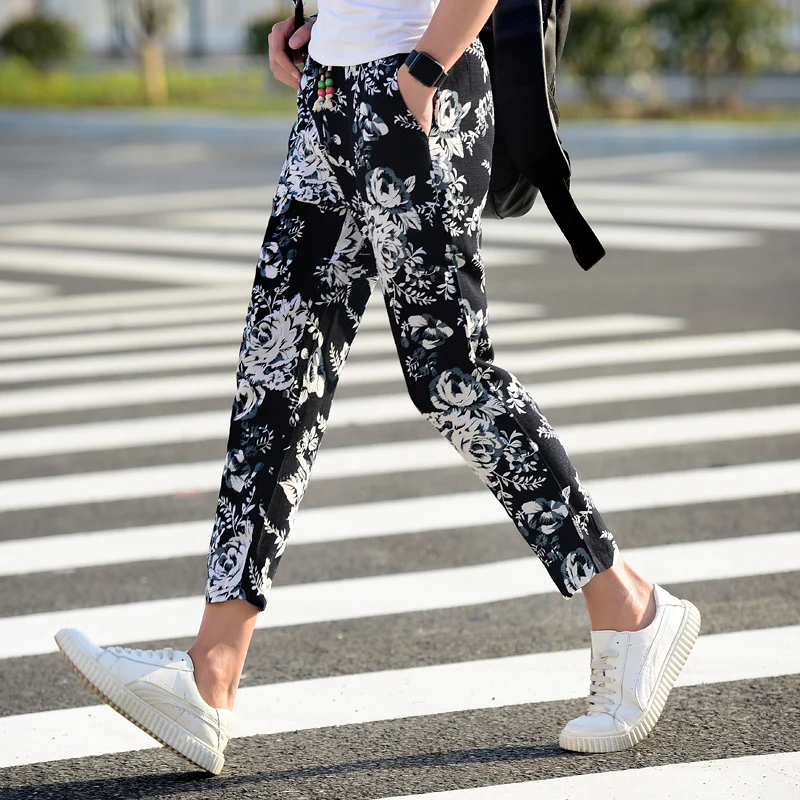Mens Drawstring Pants ,7 Colors Summer New Male Lace-Up