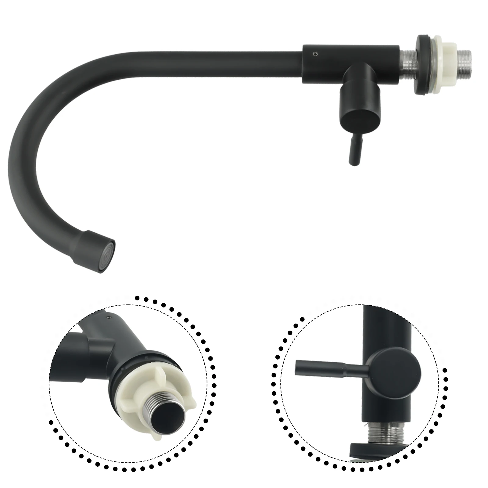 

304 Stainless Steel Kitchen Faucet Black Single Cold Water Tap Vegetable Washing Basin Sink Faucet Kitchen Accessories