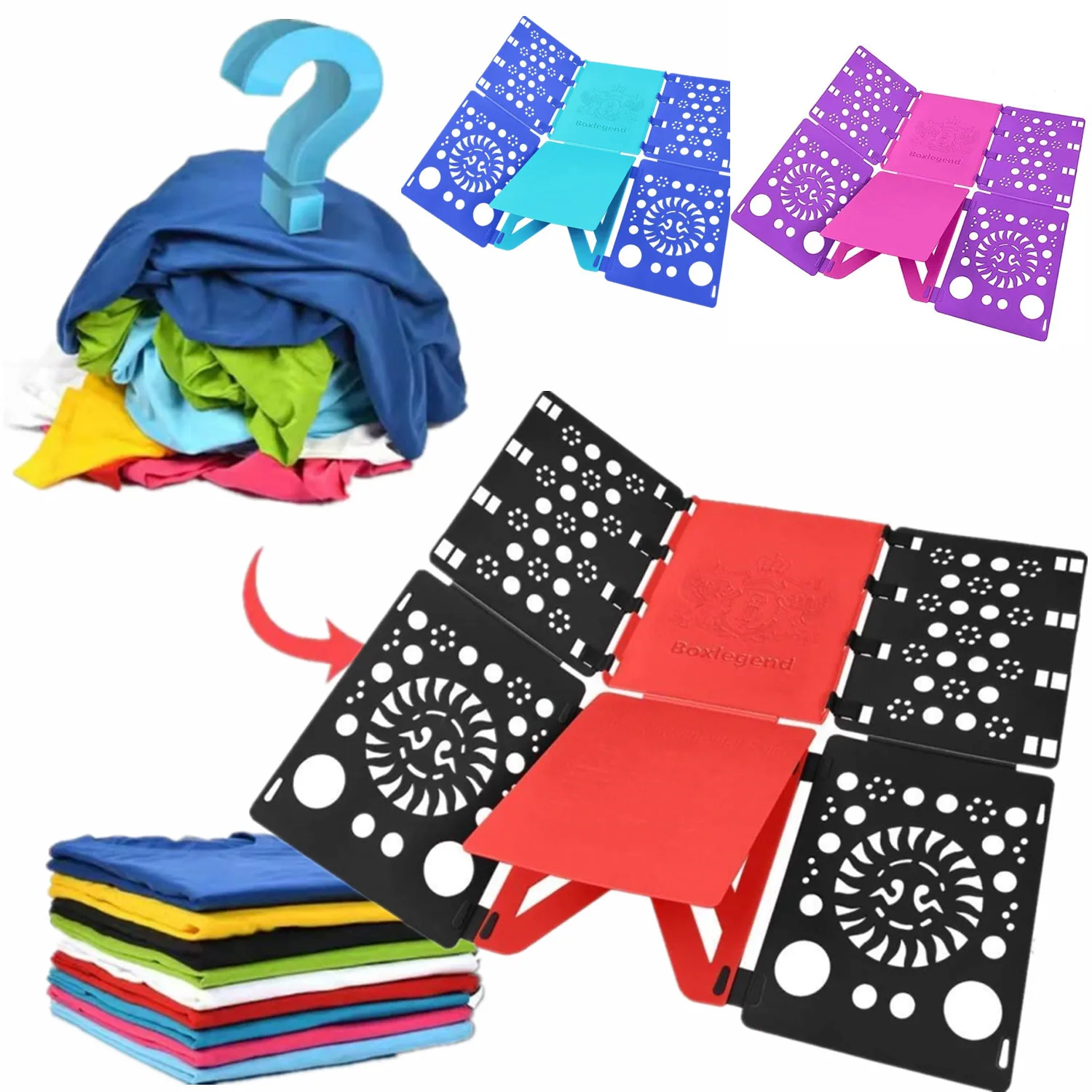 New Shirt Folding Board t Shirts Clothes Folder Durable Plastic Laundry  folders Folding Boards Helper Tool for Adults and Child