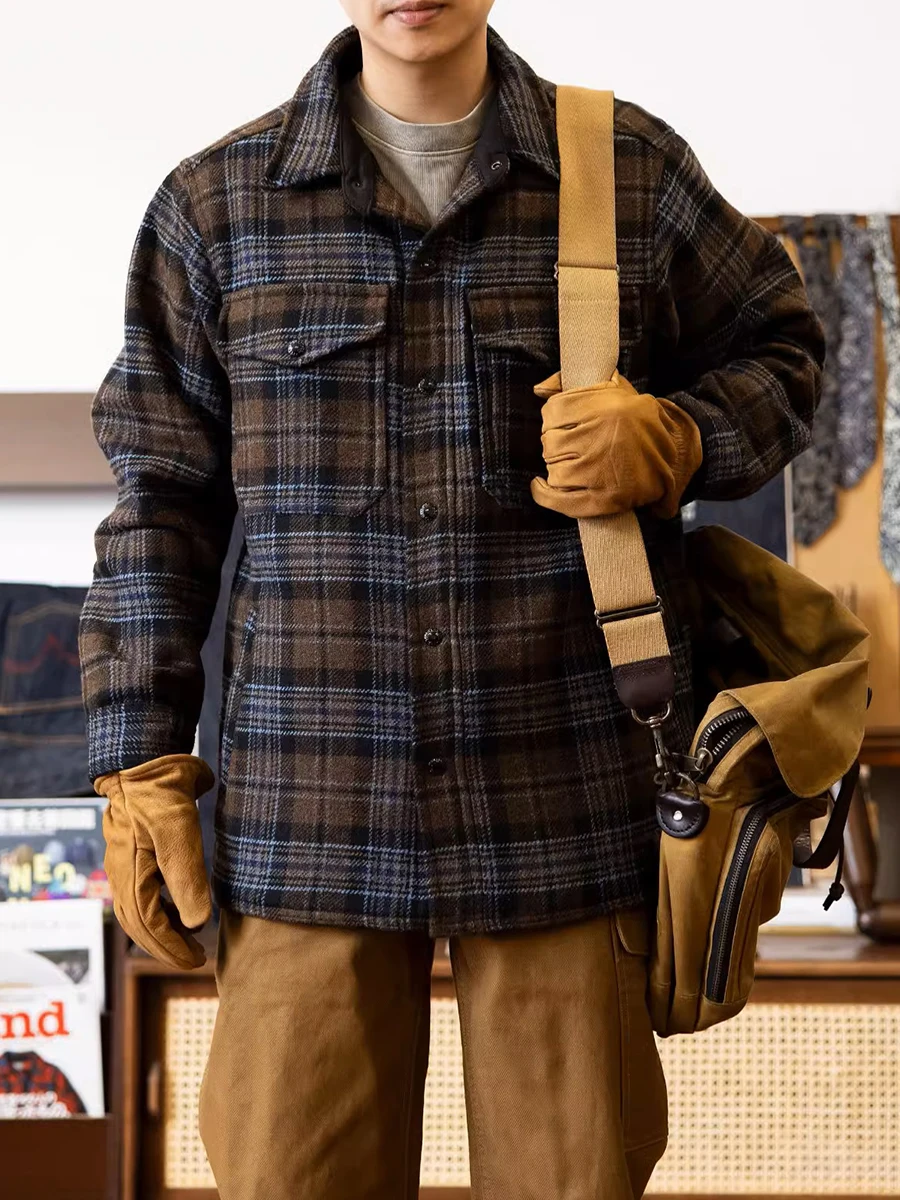 남성용 레드 토네이도 헤리티지 격자 무늬 셔츠 재킷, 캐주얼 캐주얼 캐주얼 재..